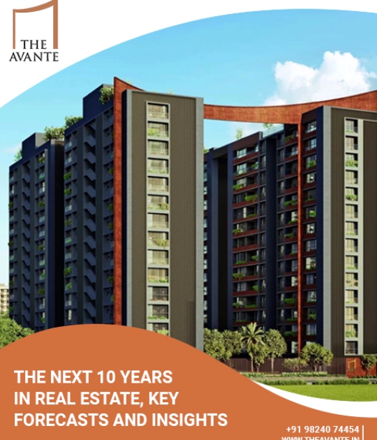 The Next 10 Years in Real Estate: Key Forecasts and Insights 2bhk 3bhk & 4bhk flats  apartments sargasan gandhinagar